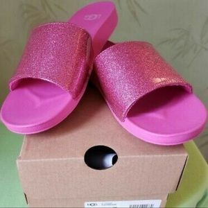 UGG Kids Glitter Slides in Pink